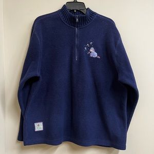 Disney Vintage Eeyore Quarter Zip Fleece Pullover Sweatshirt - Size XL